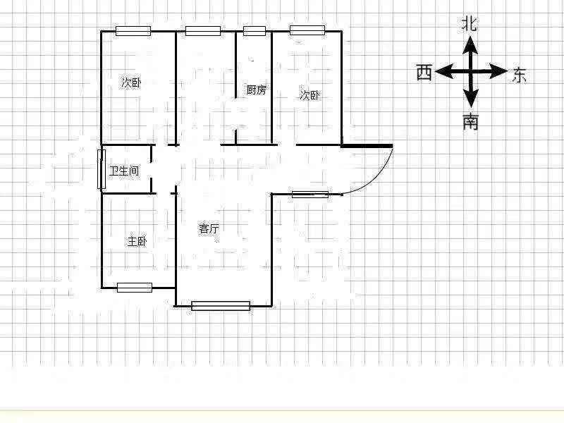 赵都新城天和园  3室2厅2卫   1600.00元/月户型图