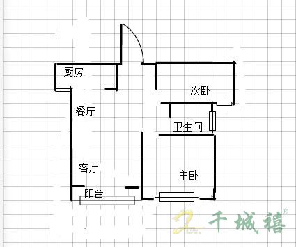 美的时代城  2室2厅1卫   100.00万室内图