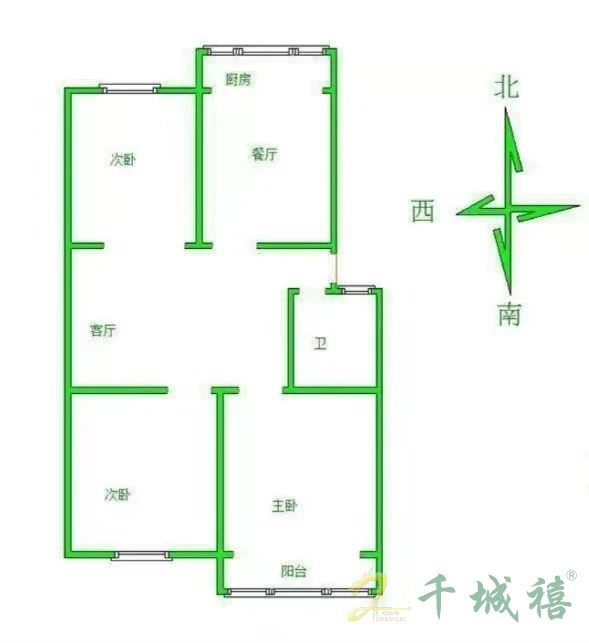 政通小区  3室2厅1卫   1600.00元/月室内图