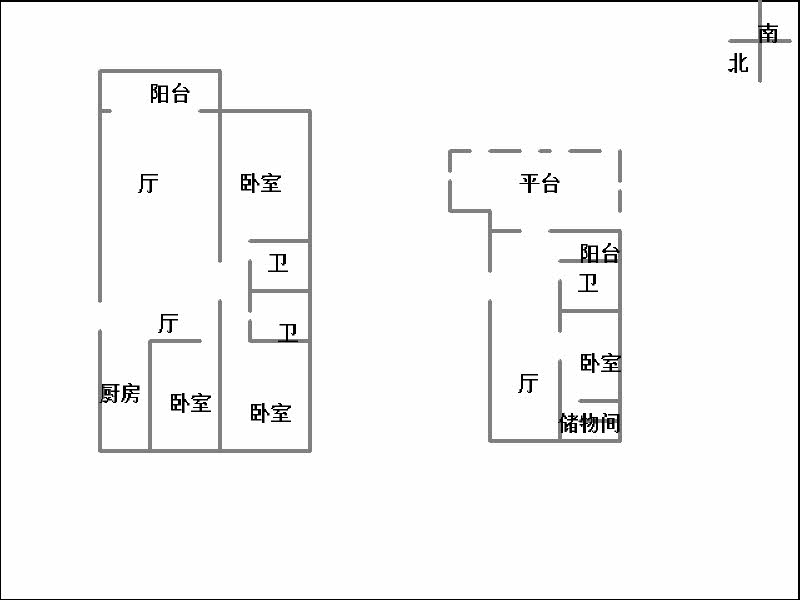 明珠花园B区  3室2厅1卫   165.00万室内图