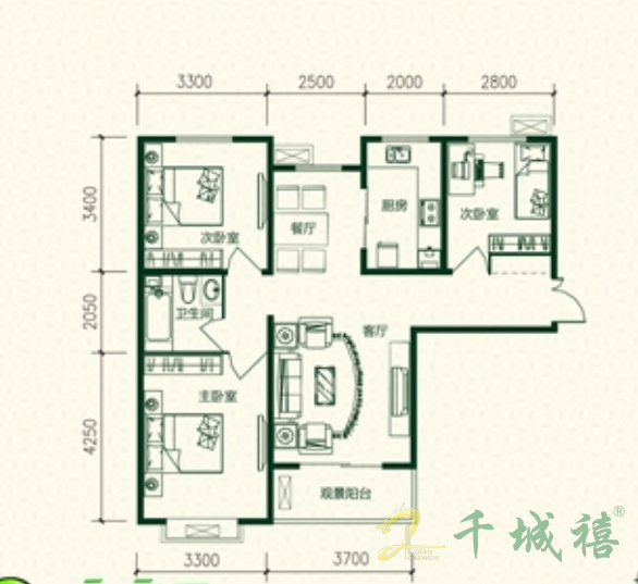 赵都新城景和园  3室2厅1卫   117.00万