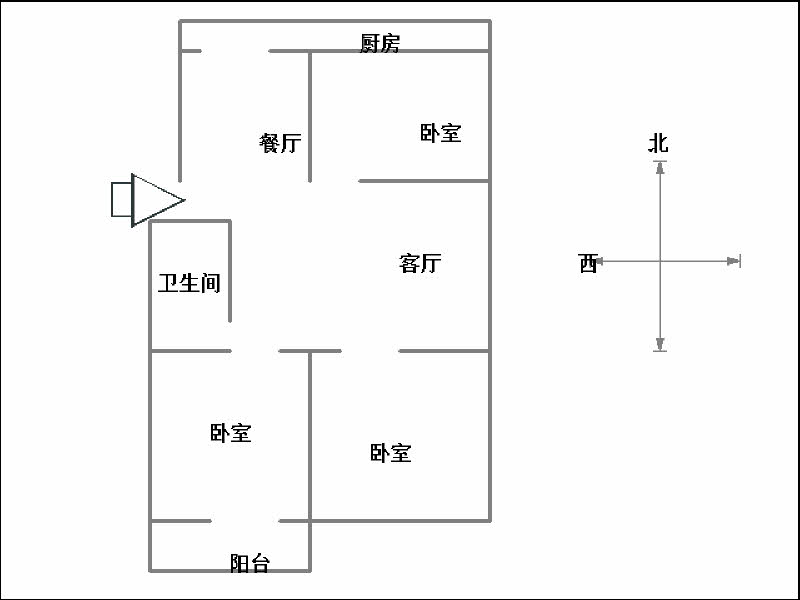 电磁线家属院  3室2厅1卫   88.00万室内图