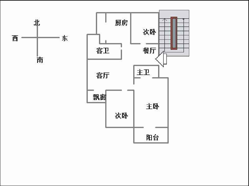 创鑫二期（阳光欧尚、双柳路29号）  3室2厅2卫   132.00万室内图1