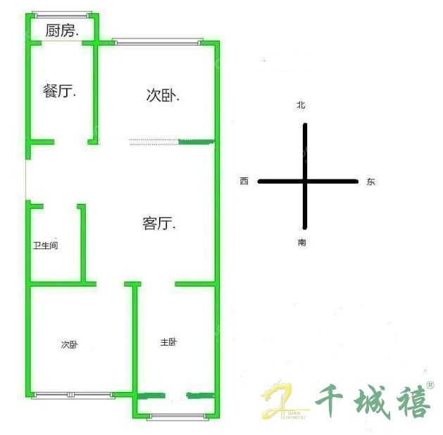 中华南4号院  3室1厅1卫   86.00万户型图