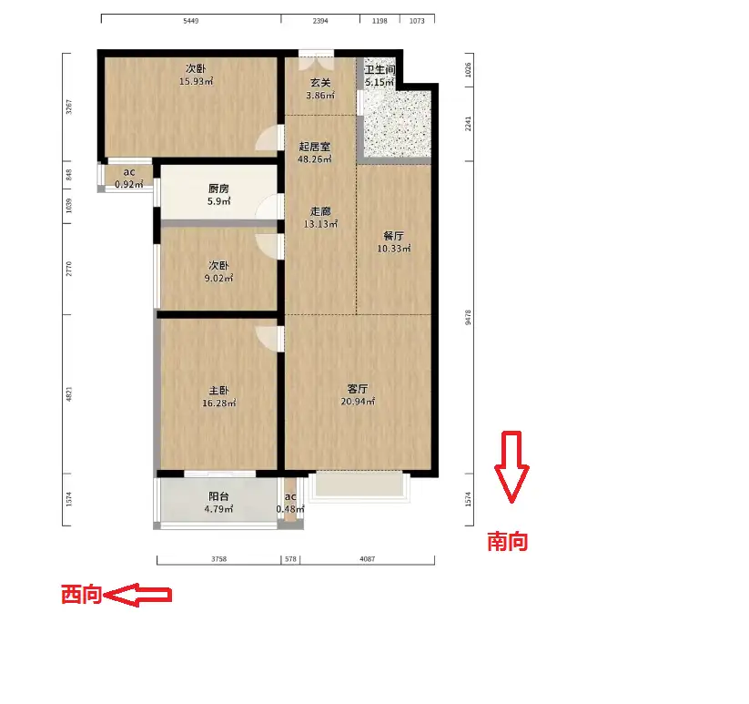 上都名苑  3室2厅1卫   143.00万室内图1