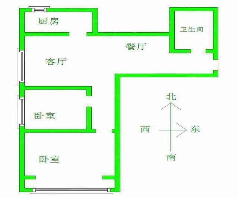 汉成华都东区  2室2厅1卫   105.00万户型图