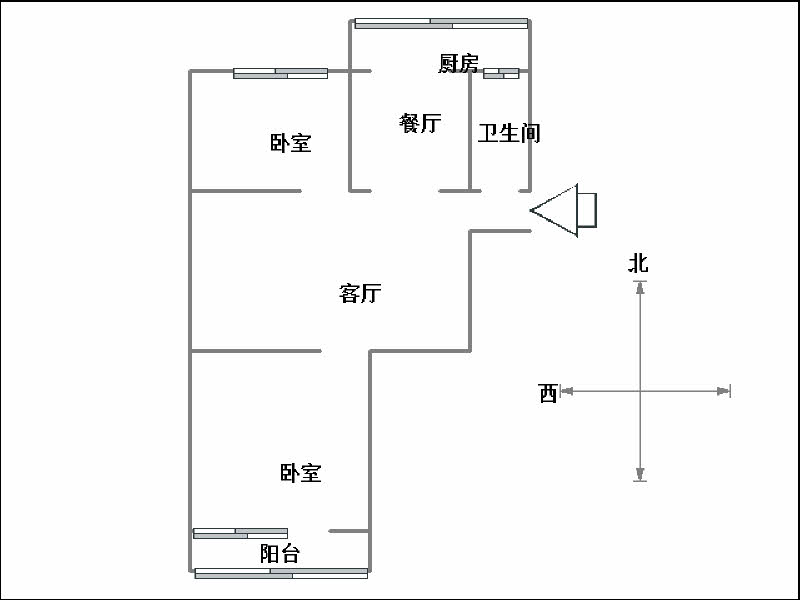 辰翔建安南院  2室2厅1卫   75.00万户型图