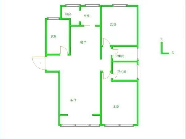 美的城  3室2厅2卫   2500.00元/月室内图1