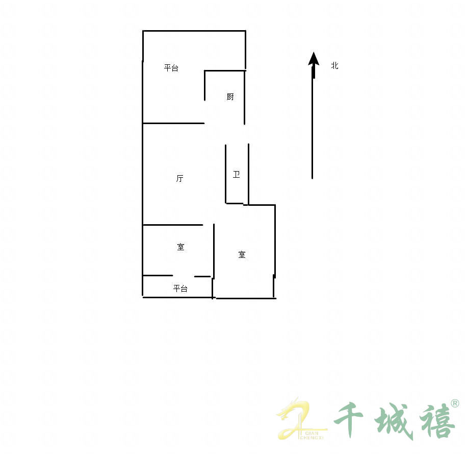 御景苑  2室2厅1卫   1200.00元/月