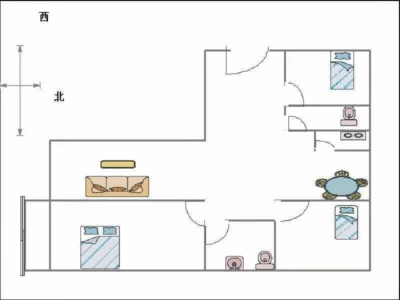 赵都新城揽和园  3室2厅2卫   2200.00元/月户型图