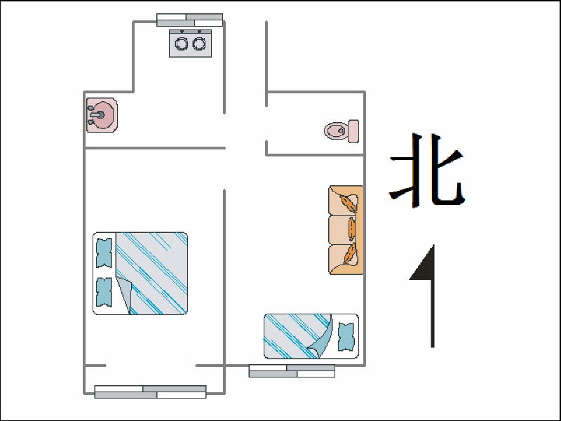 开元小区  2室1厅1卫   60.00万室内图