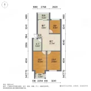 桃园小区  3室2厅1卫   96.00万