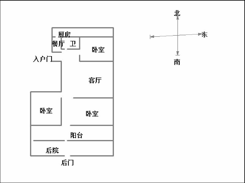 柳林桥检察院院  3室2厅1卫   95.00万室内图