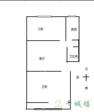 开元小区  2室1厅1卫   55.00万户型图