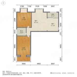 春风小区  2室2厅1卫   96.00万户型图