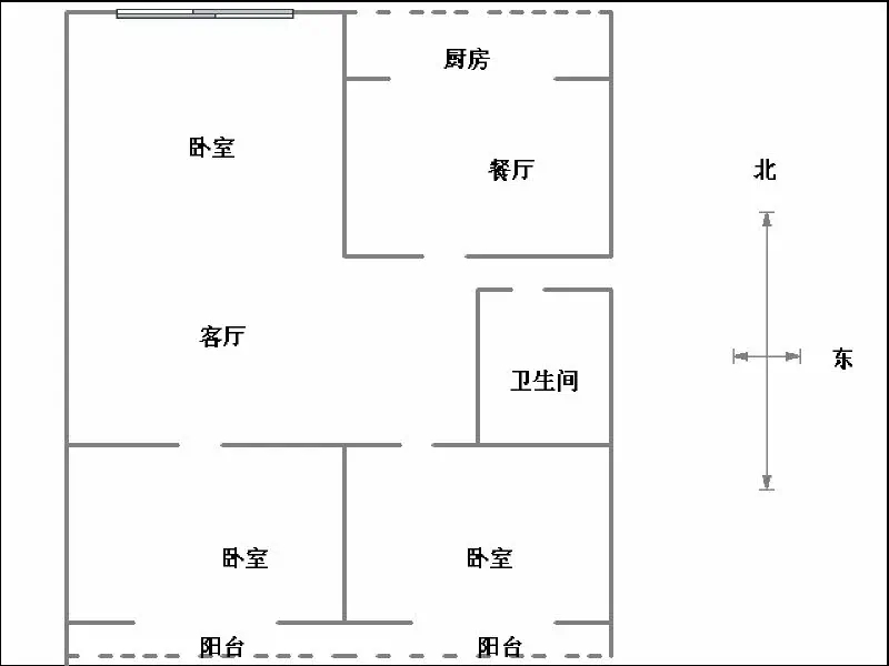 安泰小区  3室2厅1卫   80.00万户型图