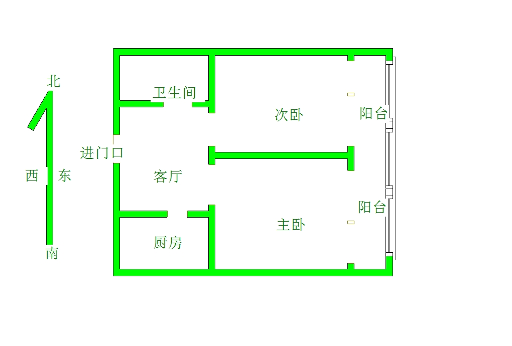 胜利街1号院  2室1厅1卫   38.00万室内图1