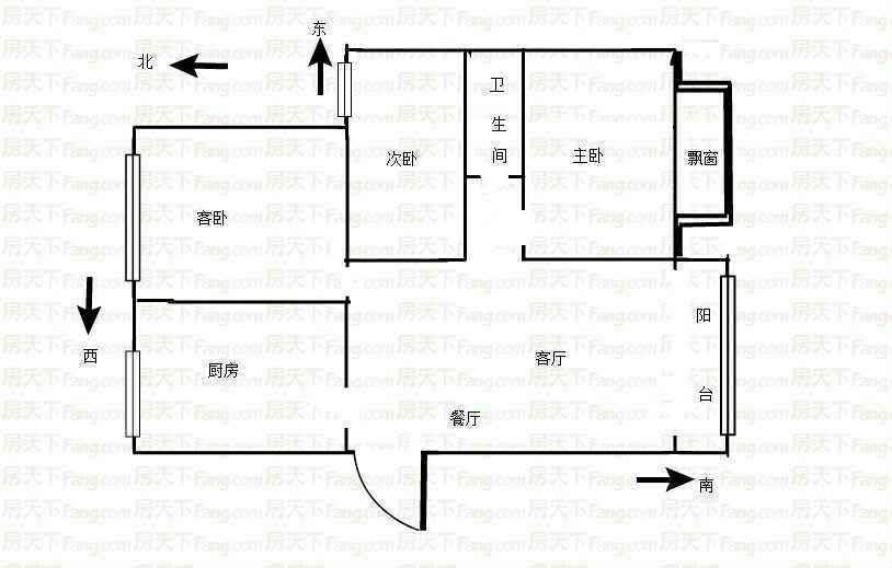 绿树林枫  3室2厅1卫   1300.00元/月室内图