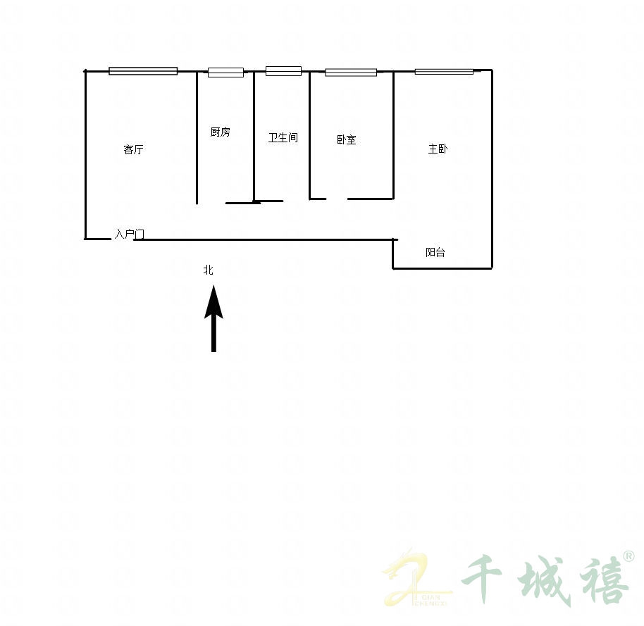 百家乐园西区(百家乐园一号院)  2室1厅1卫   1000.00元/月户型图