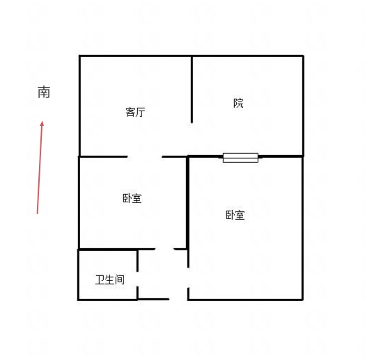 水院街14号院  2室1厅1卫   1000.00元/月户型图