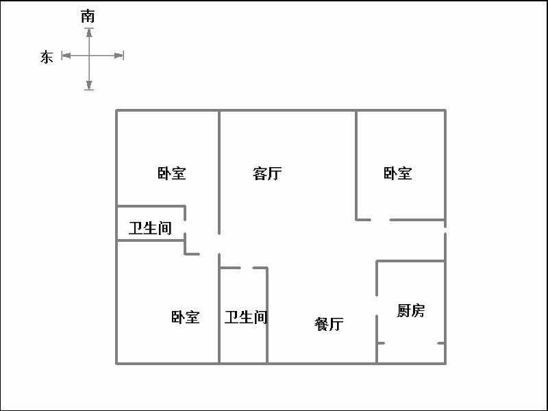 拉德芳斯北区（世嘉名苑2号院）  3室2厅2卫   268.00万户型图