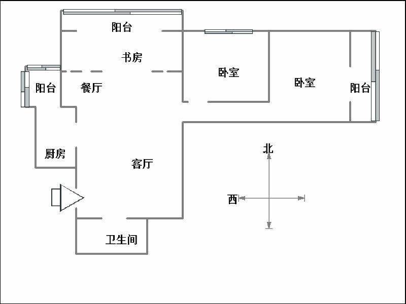 明珠花园D区  2室2厅1卫   110.00万室内图