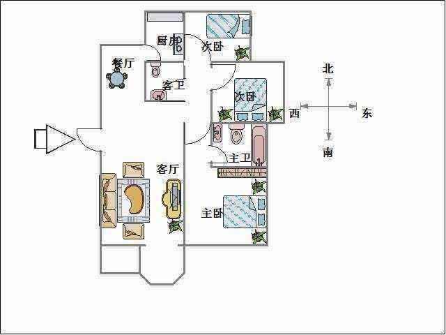 赵都新城绿和园  3室2厅2卫   119.00万户型图