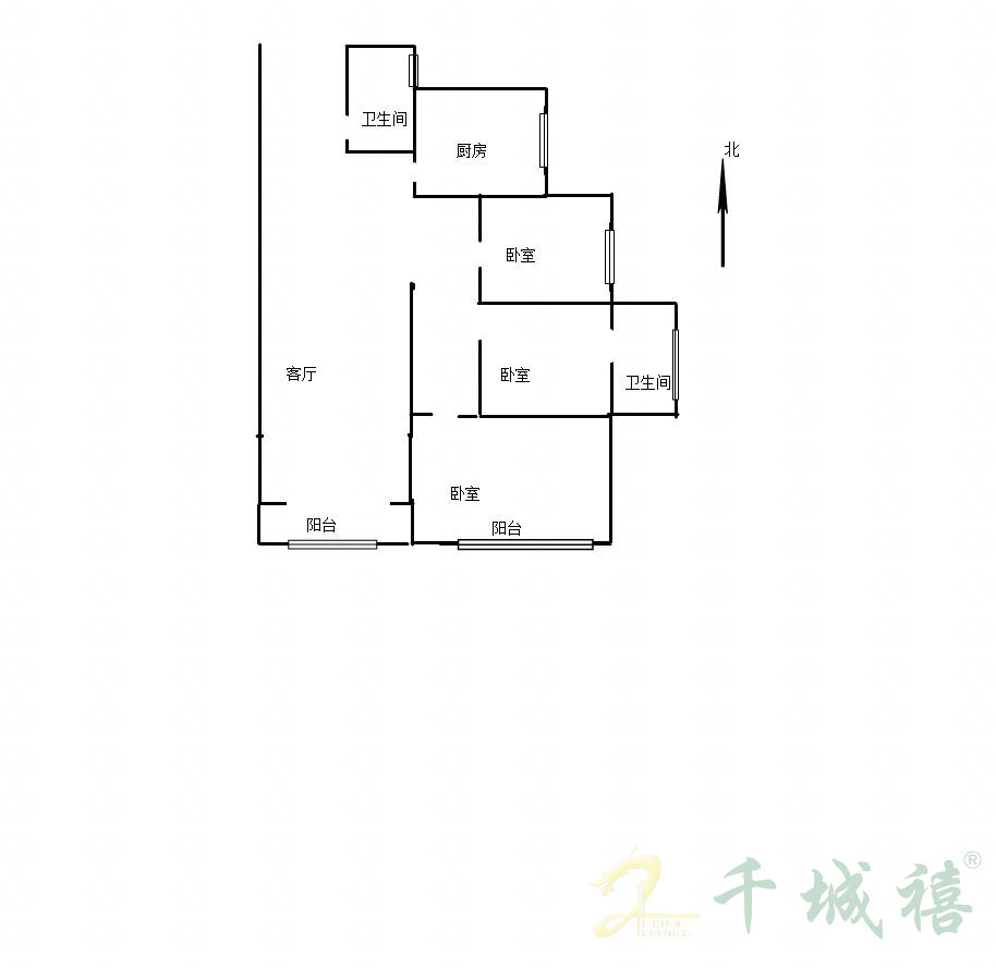 明珠花园C区  3室2厅2卫   2300.00元/月