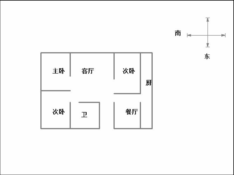 兴盛胡同12号（新华书店家属院）  3室2厅1卫   85.00万户型图