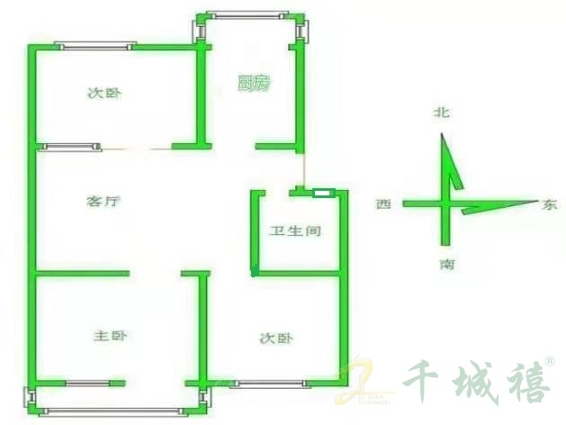 开元小区  3室2厅1卫   95.00万室内图