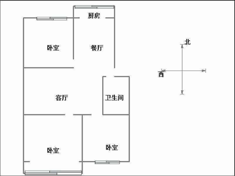 东柳林小区  3室2厅1卫   90.00万户型图