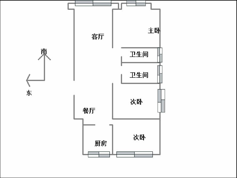 圣水湖畔四期(二手房）  3室2厅2卫   119.00万室内图