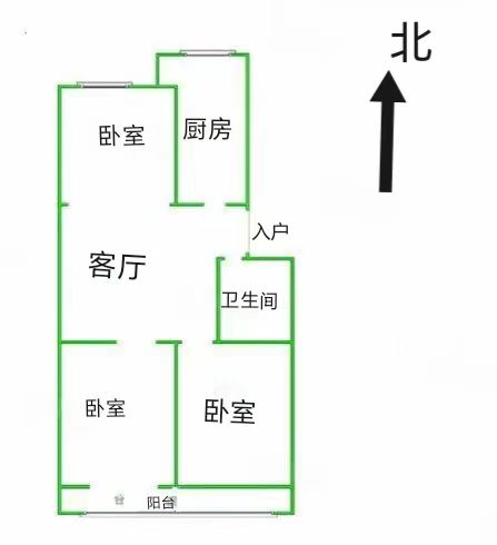 贸易街53号院  3室2厅1卫   65.00万户型图