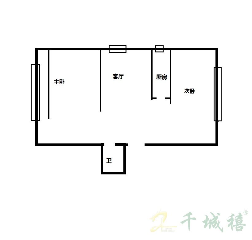 绿德源小区  2室1厅1卫   1100.00元/月室内图