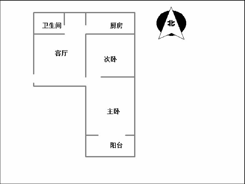 中煤一建岭北小区（中煤63处）  2室1厅1卫   48.00万户型图