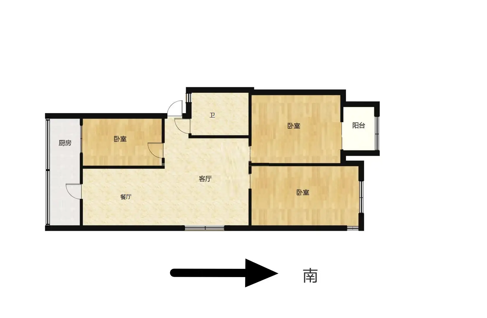 向阳路3号（向阳苑小区）  3室2厅1卫   130.00万室内图1