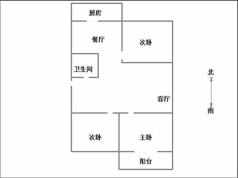 和平东商住楼  3室2厅1卫   88.00万户型图