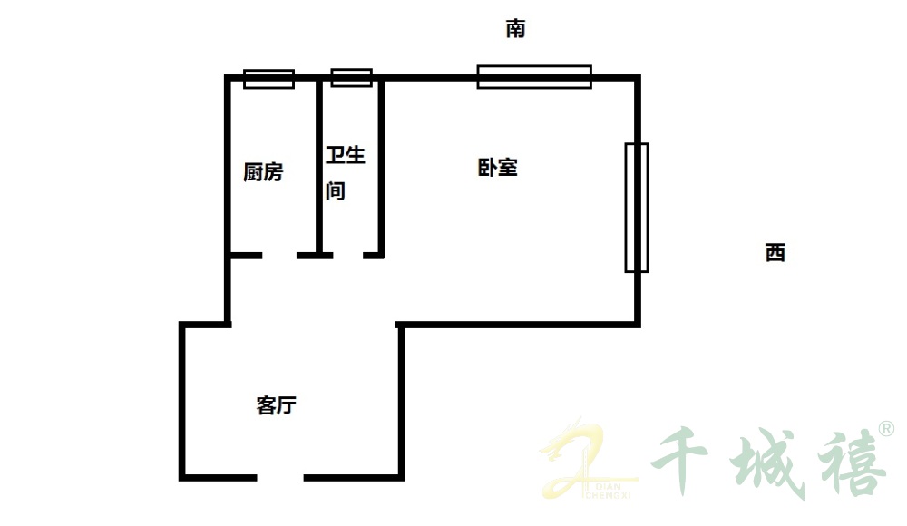 新业美居  1室1厅1卫   35.00万户型图