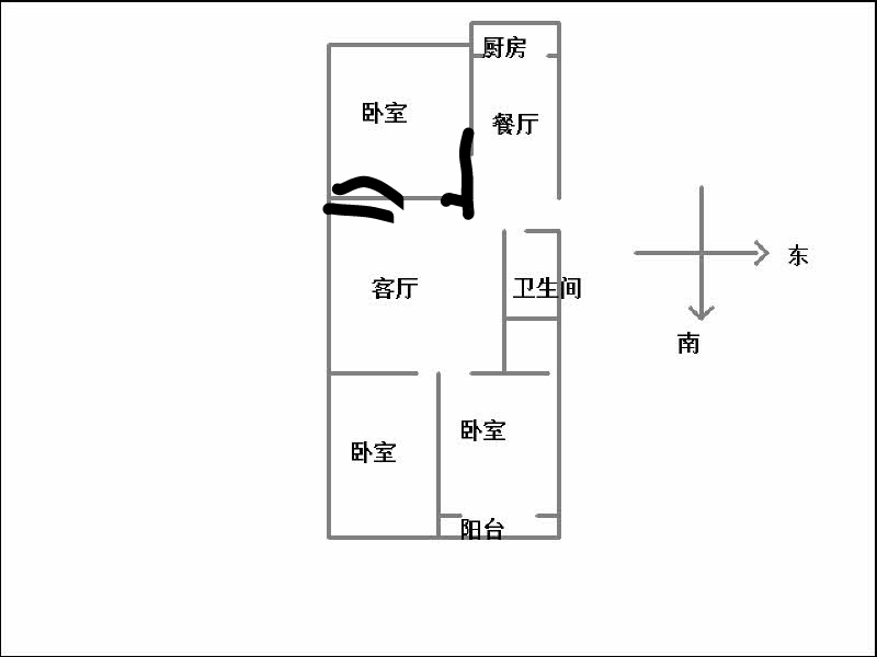 祺府苑  3室1厅1卫   49.00万