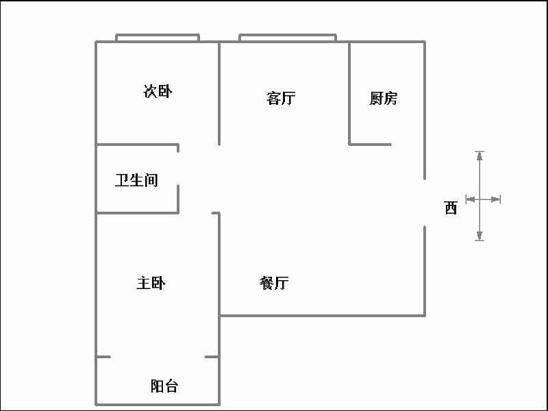 圣水湖畔  2室2厅1卫   1200.00元/月室内图