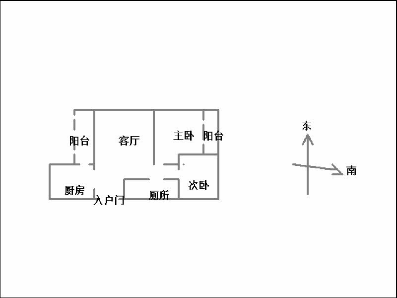 电力小区  2室1厅1卫   1050.00元/月室内图