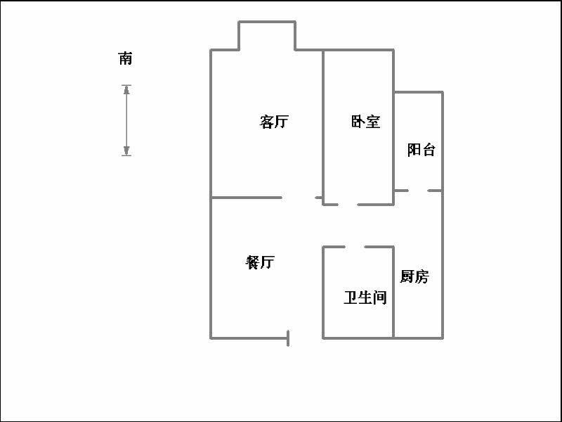 南湖花园二期  1室2厅1卫   96.00万