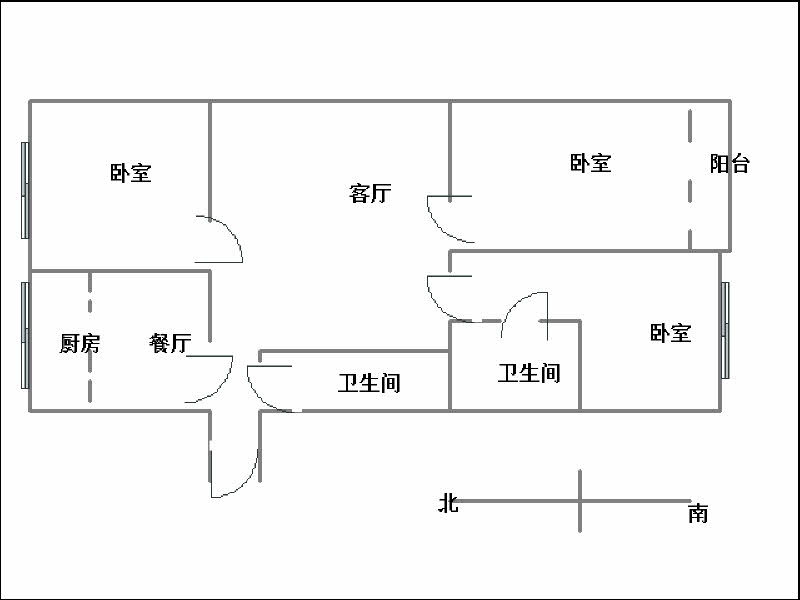 华信集团家属院  3室2厅2卫   1500.00元/月