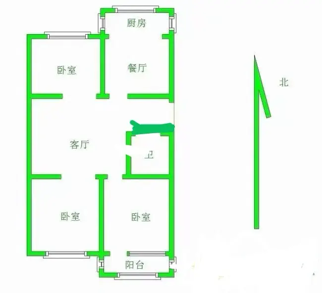 胜利街3号院  3室1厅1卫   60.00万