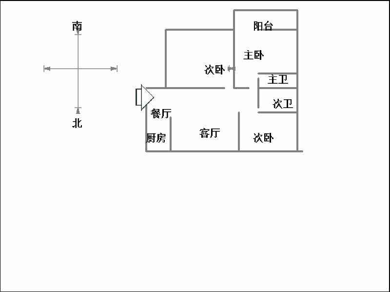 汉成华都东区  3室2厅2卫   135.00万户型图