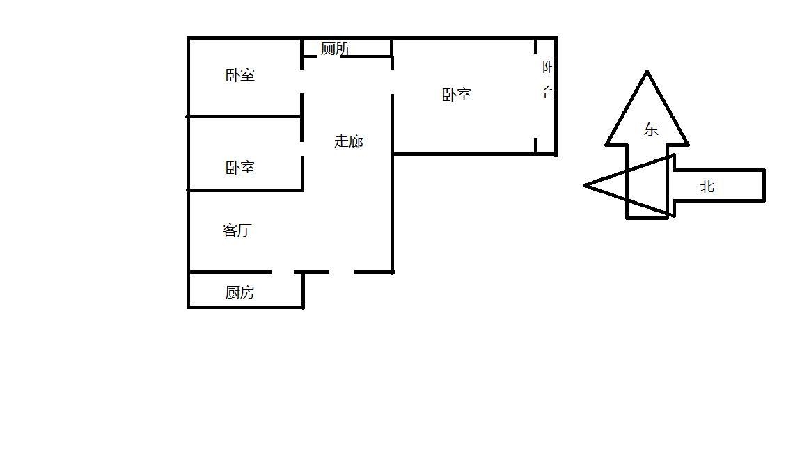 绿树林枫  3室2厅1卫   1700.00元/月室内图