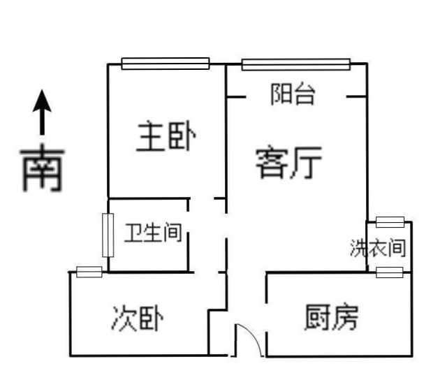 美的城  2室2厅1卫   1800.00元/月