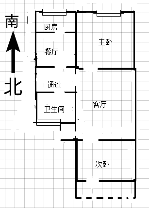 中华南4号院  2室1厅1卫   40.00万室内图1