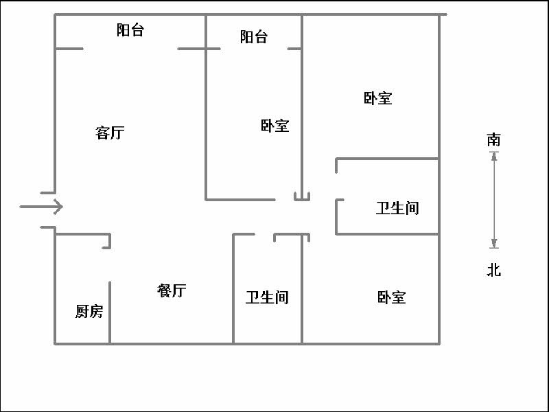 拉德芳斯北区（世嘉名苑2号院）  3室2厅2卫   182.00万户型图