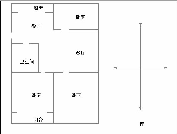 百花小区  3室2厅1卫   106.00万户型图